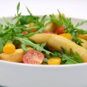 Rezept Angioletti fritti mit Rucola und Tomaten Popdish Foodblog Gerichte, die knallen