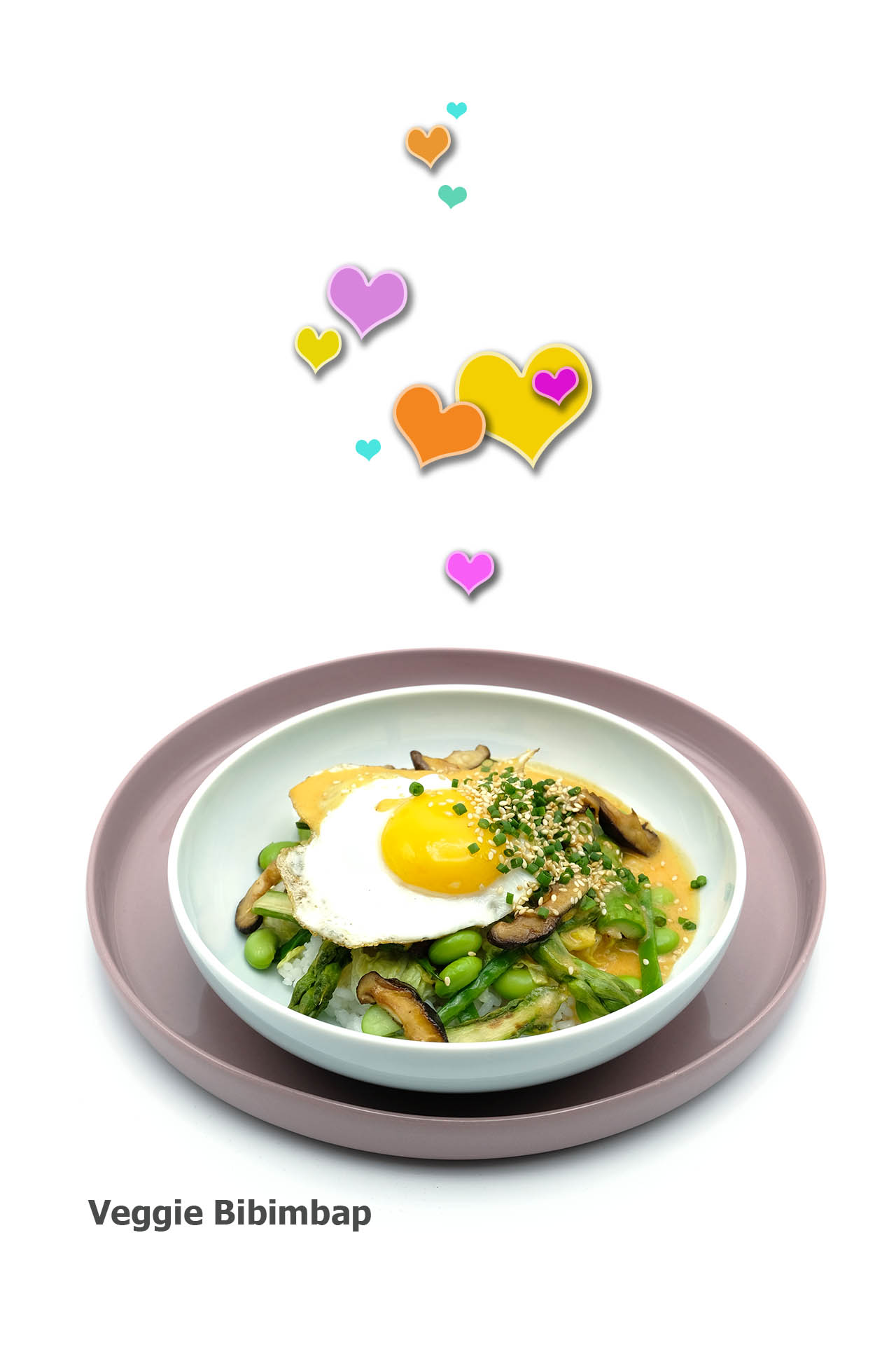 Rezept für Veggie Bibimbap - vegetarische Reisbowl Popdish Foodblog, Gerichte, die knallen,