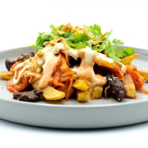 Rezept für Kimchi Fries Popdish Foodblog, Gerichte, die knallen,