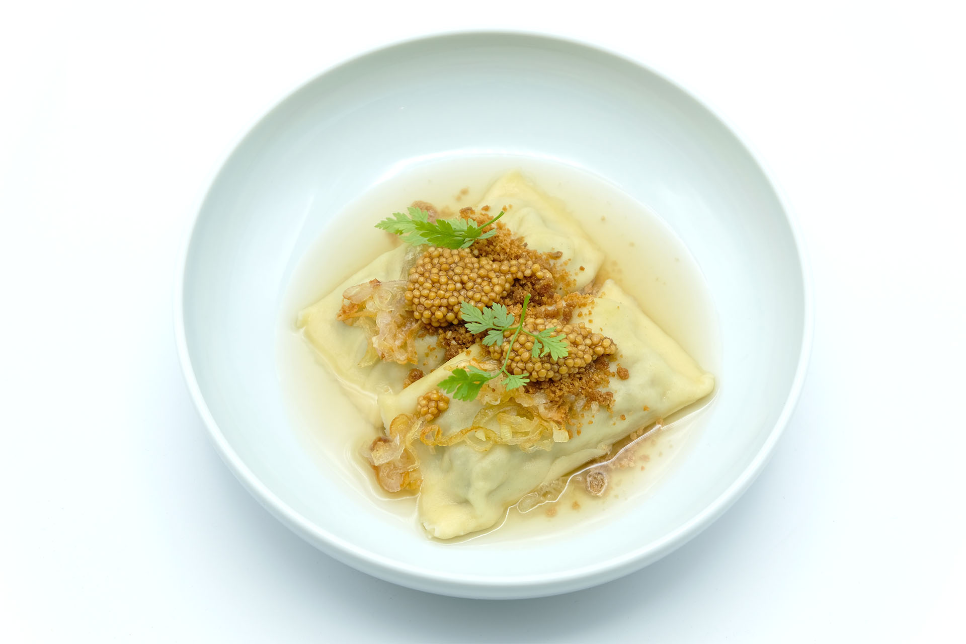 Rezept für Maultaschen mit Weißwurst und Printen-Crumble Popdish Foodblog, Gerichte, die knallen